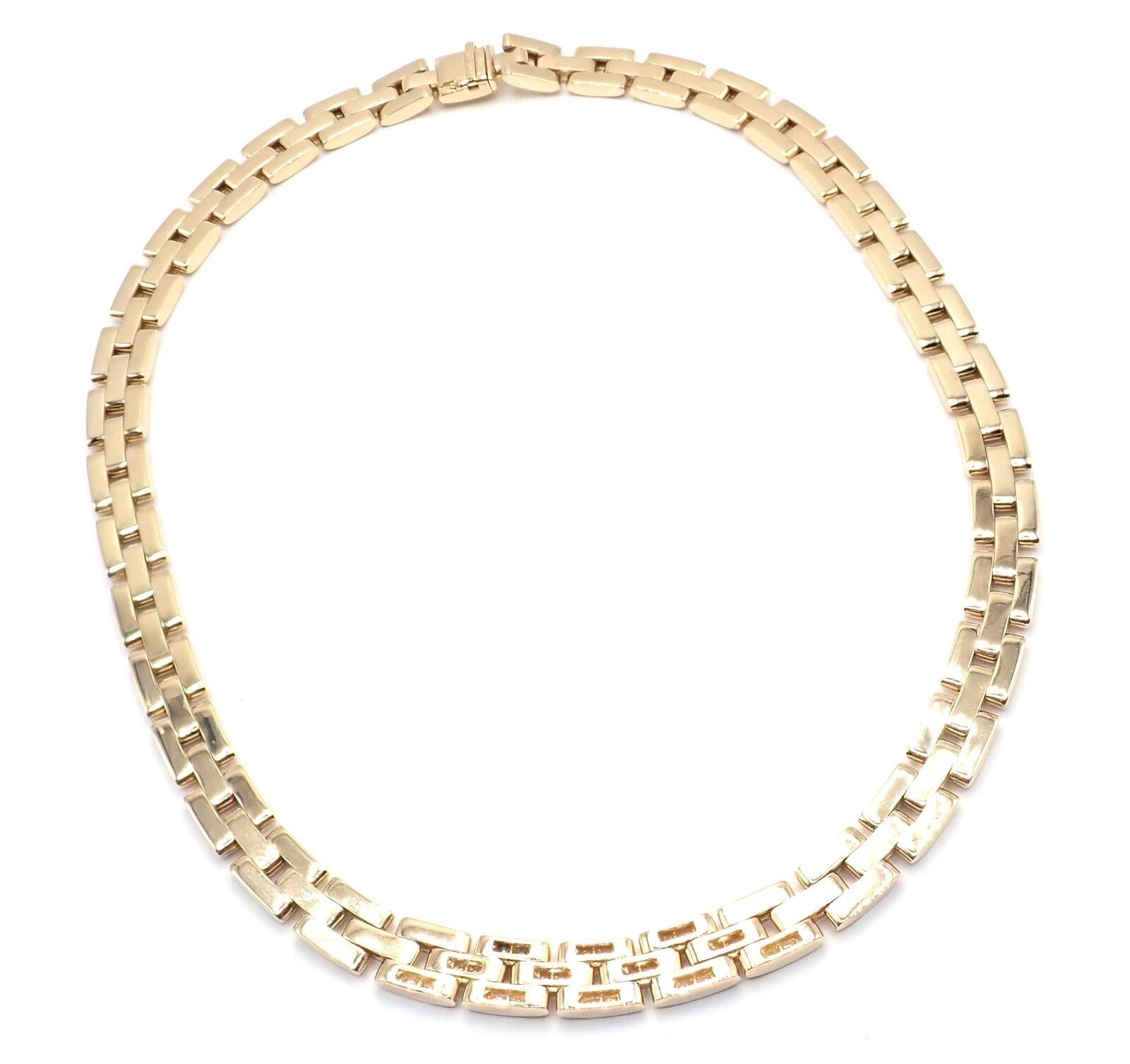 Women's or Men's Cartier Panthere Panther Maillon Diamond Yellow Gold Necklace