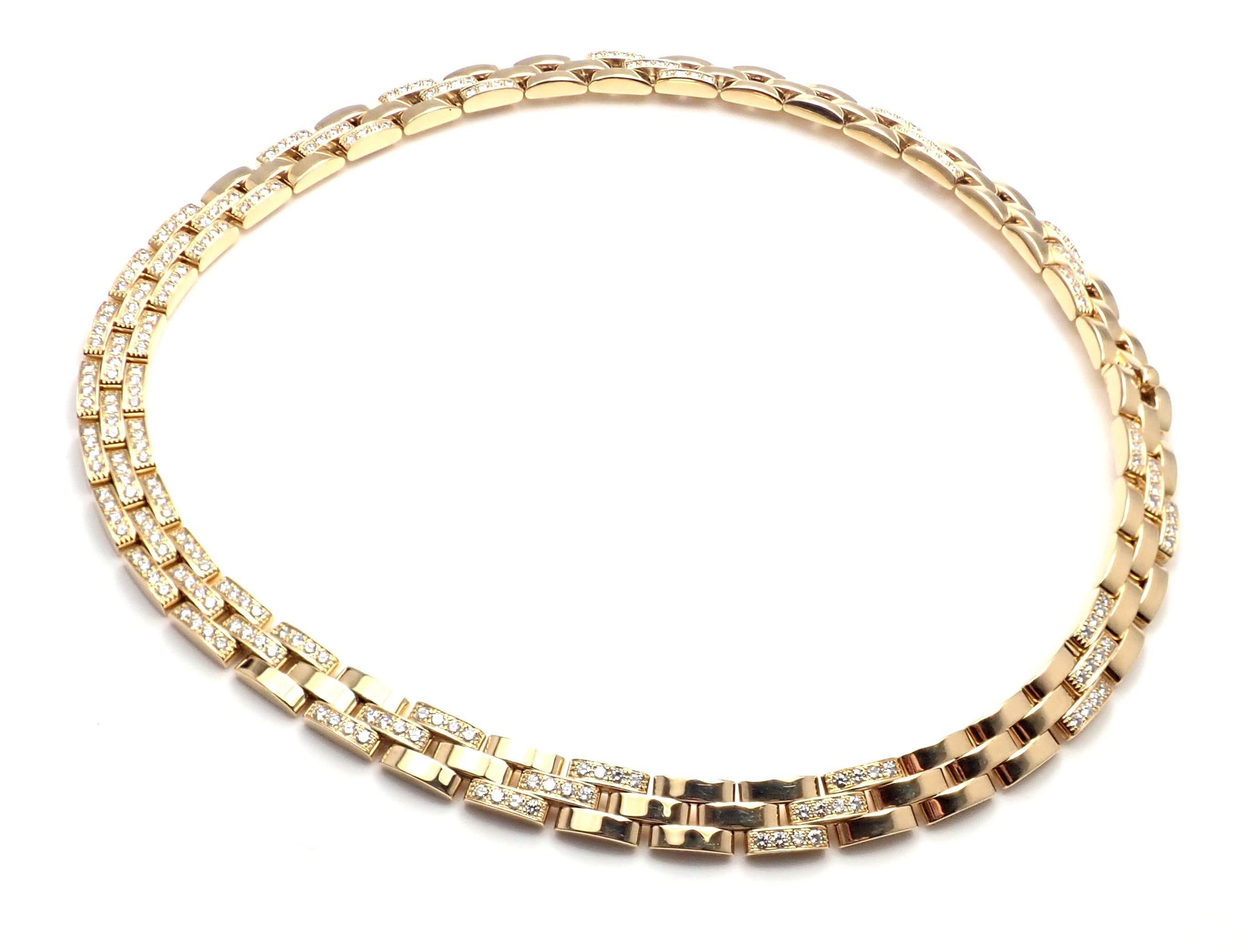 Cartier Panthere Panther Maillon Diamond Yellow Gold Necklace 2