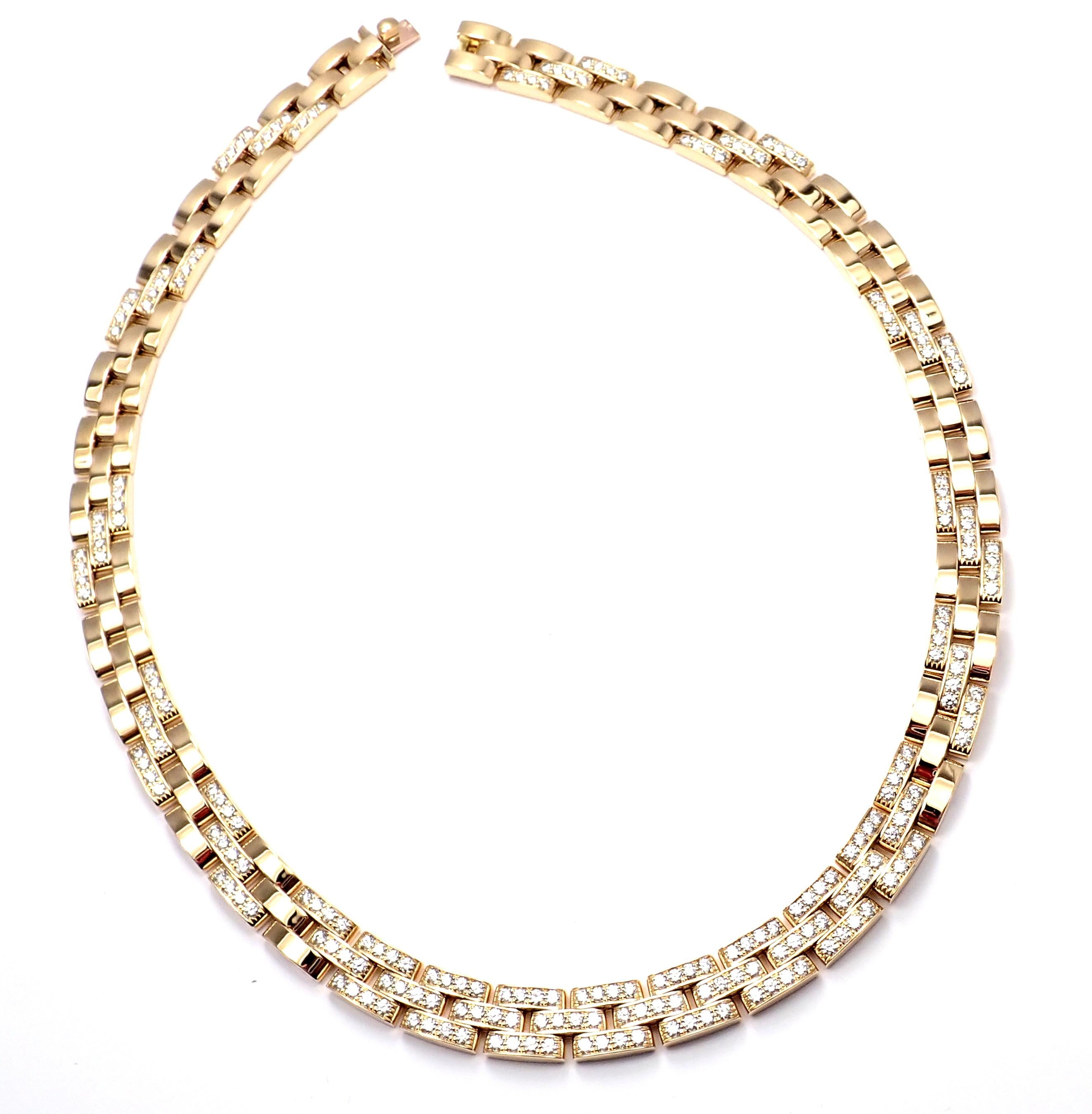 Cartier Panthere Panther Maillon Diamond Yellow Gold Necklace 2