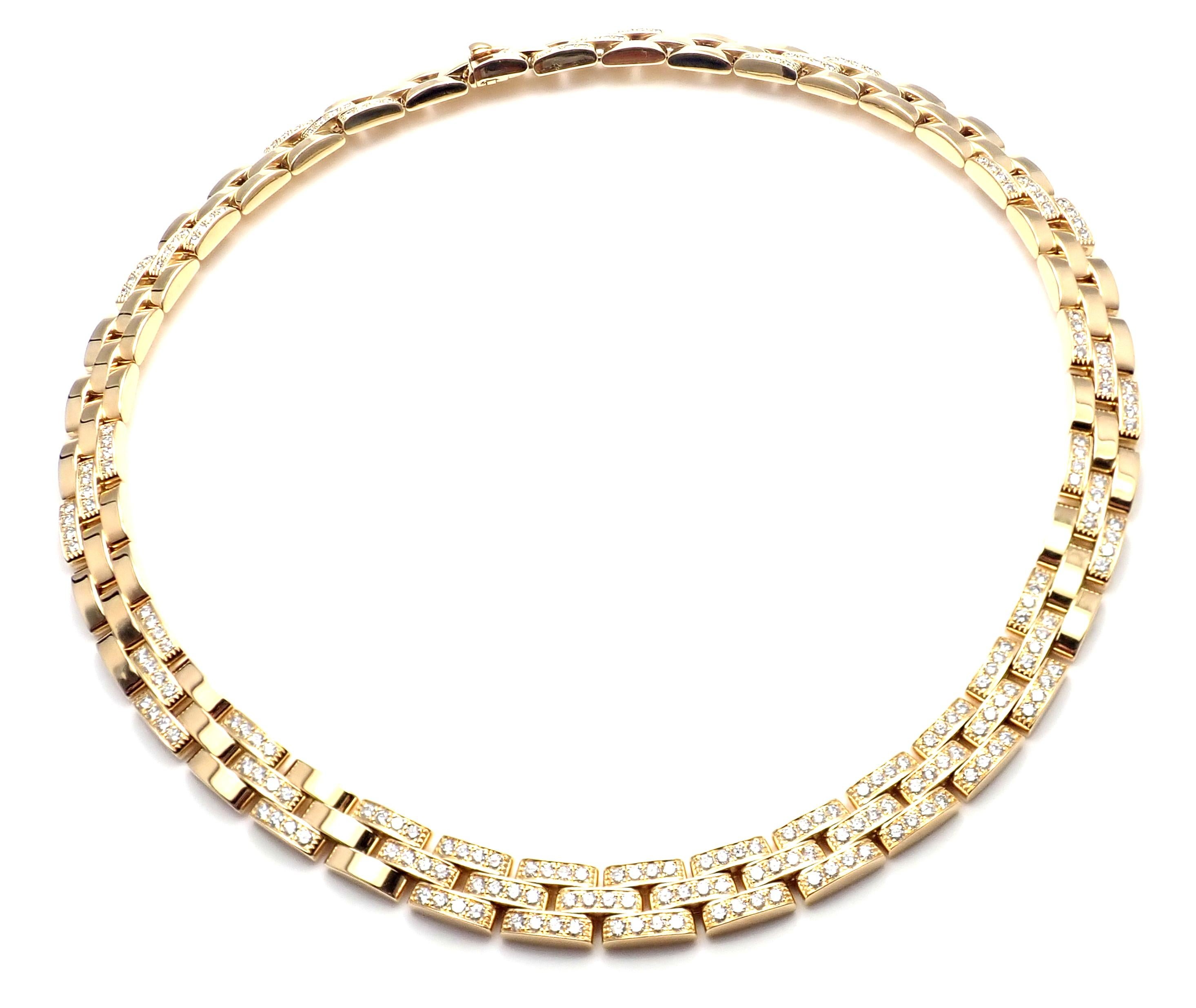 Cartier Panthere Panther Maillon Diamond Yellow Gold Necklace 3