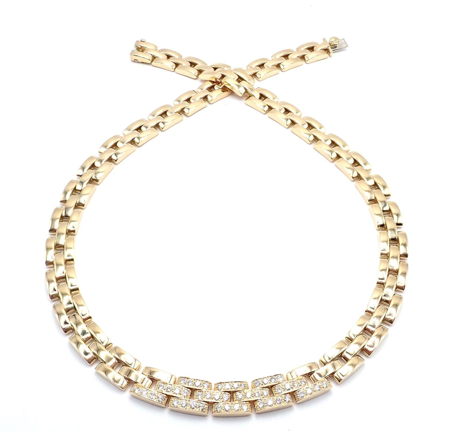Cartier Panthere Panther Maillon Diamond Yellow Gold Necklace 4