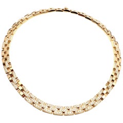 Cartier Panthere Panther Maillon Diamond Yellow Gold Necklace