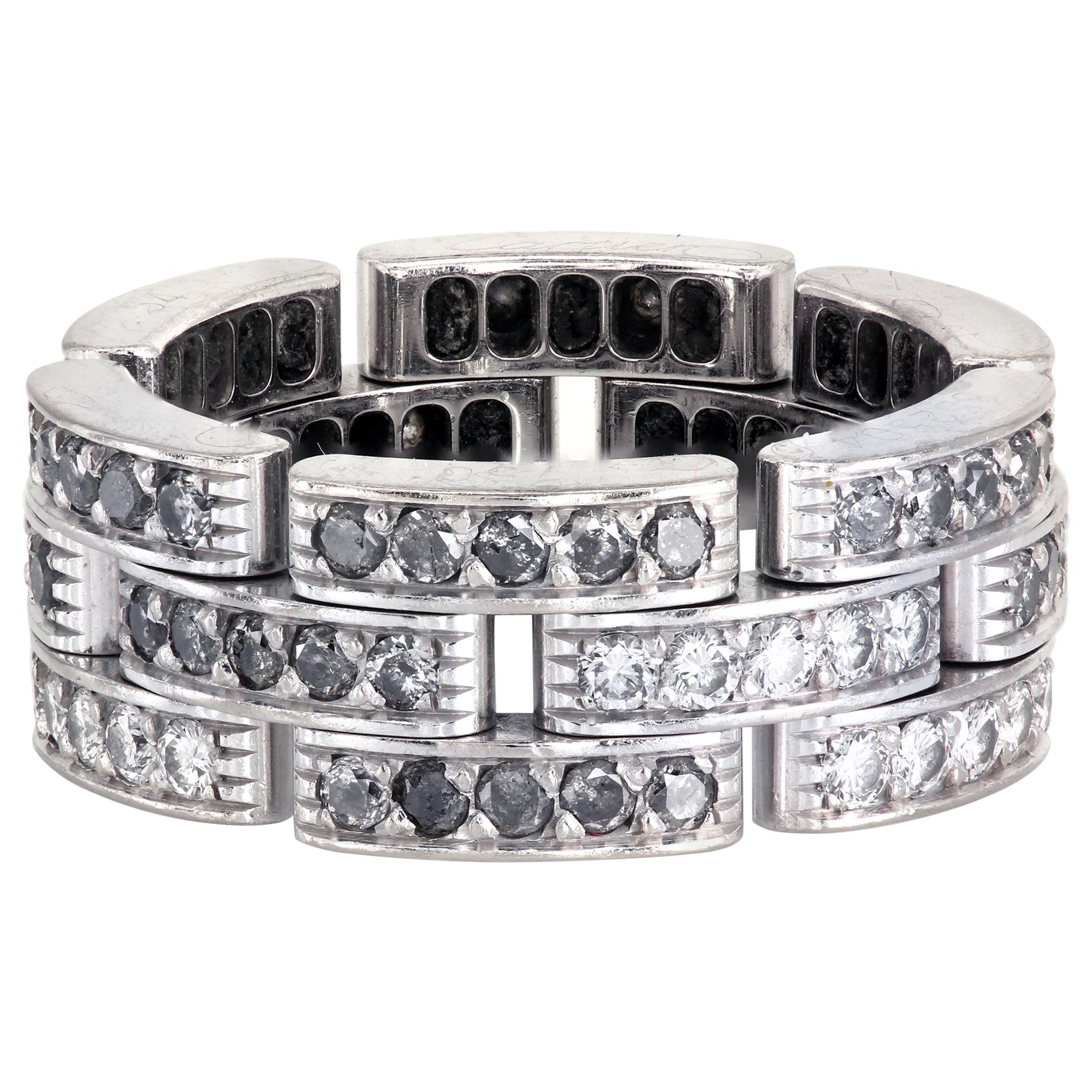 Cartier Panthère Pavé Diamond Band with White and Grey Diamonds Estate Pre-Owned