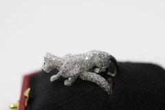 Cartier Panthere Pave Diamond Emerald Onyx 18 Karat White Gold Ring