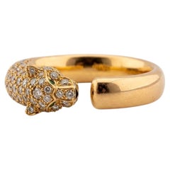 Cartier Panthere Pave Diamond Ring 18K rose gold