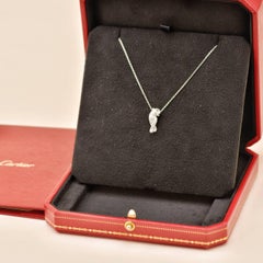 Cartier Panthère Pave Diamond Tsavorite Onyx 18K White Gold Pendant Necklace