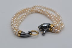 Cartier Panthère Pearl Bracelet 18K Yellow Gold & Silver
