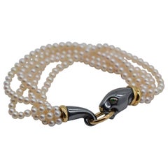 Cartier Panthère Pearl Bracelet 18K Yellow Gold & Silver