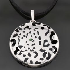 CARTIER Panthere Pelage Black Lacquer Tsavorite White Gold Necklace