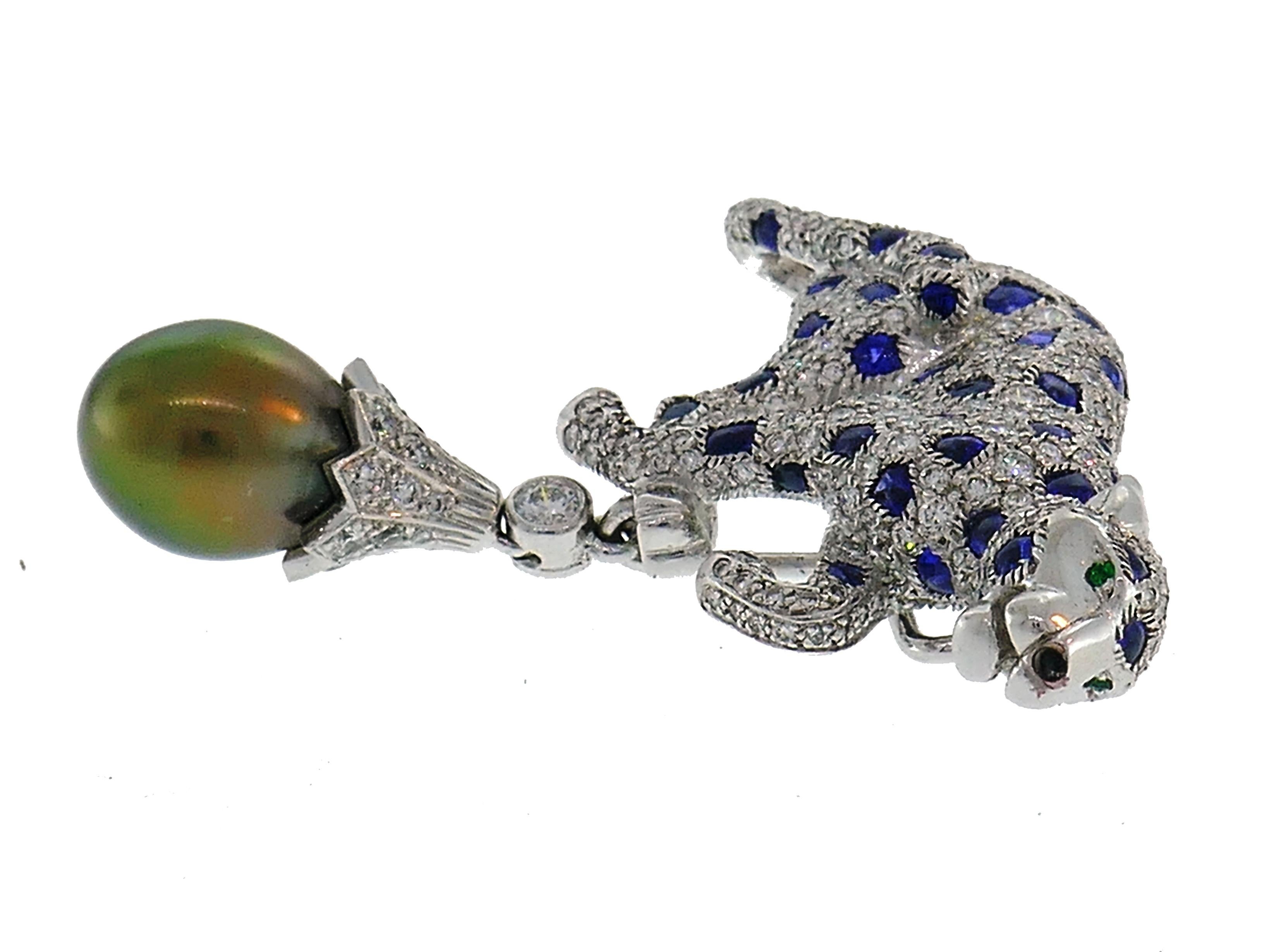 cartier sapphire panthere brooch