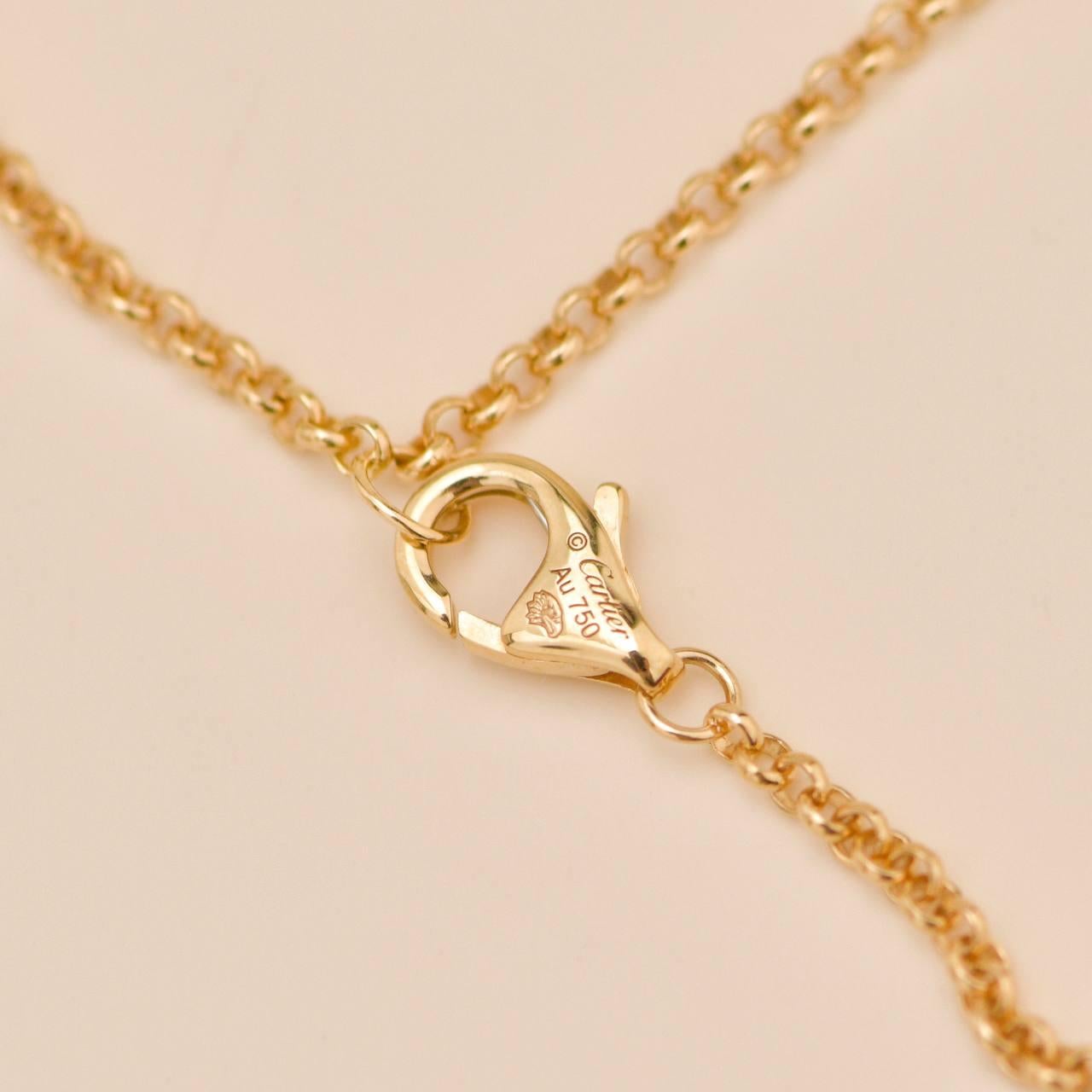 Women's or Men's Cartier Panthère Pendant Necklace Tsavorite Onyx 18K Yellow Gold For Sale