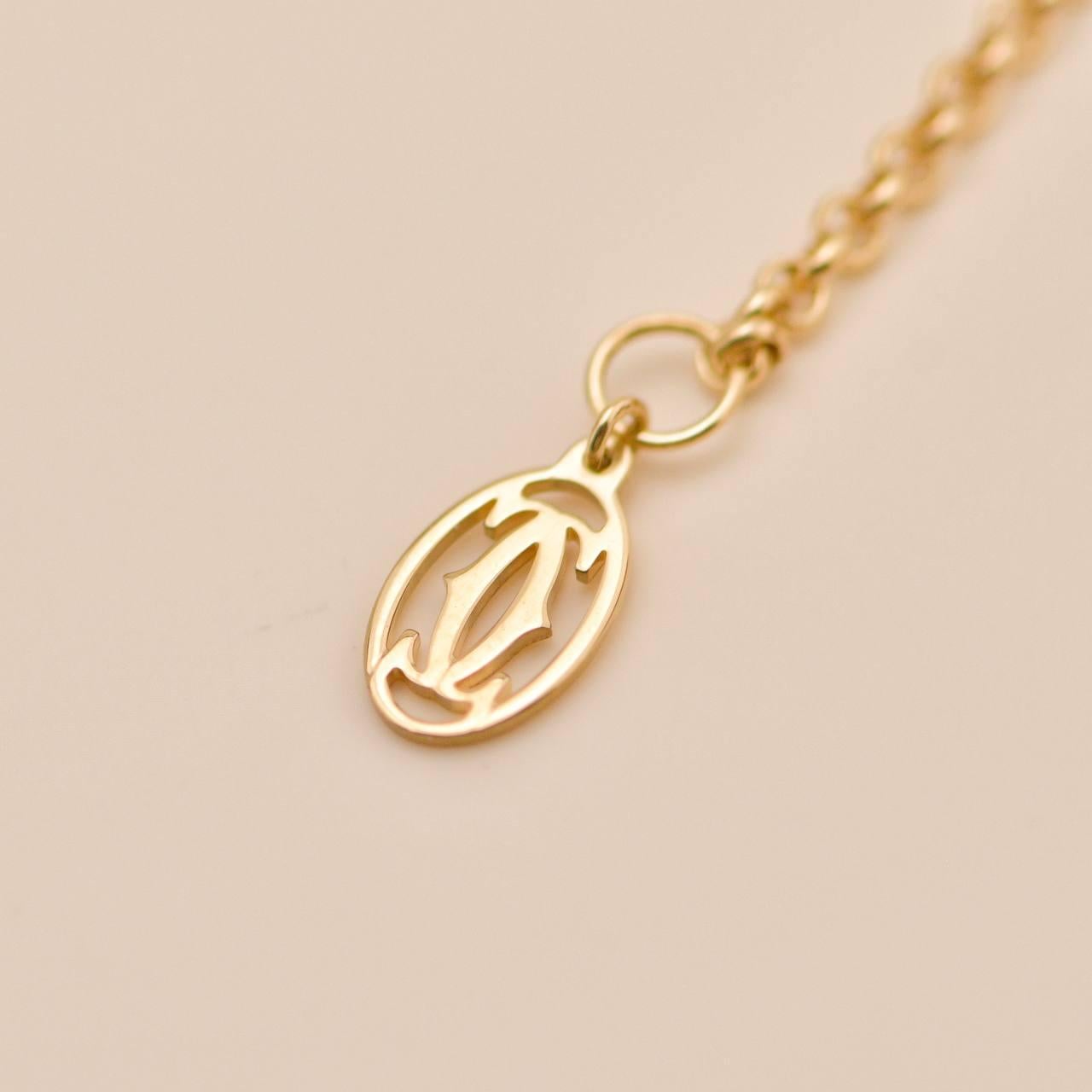 Cartier Panthère Pendant Necklace Tsavorite Onyx 18K Yellow Gold For Sale 4