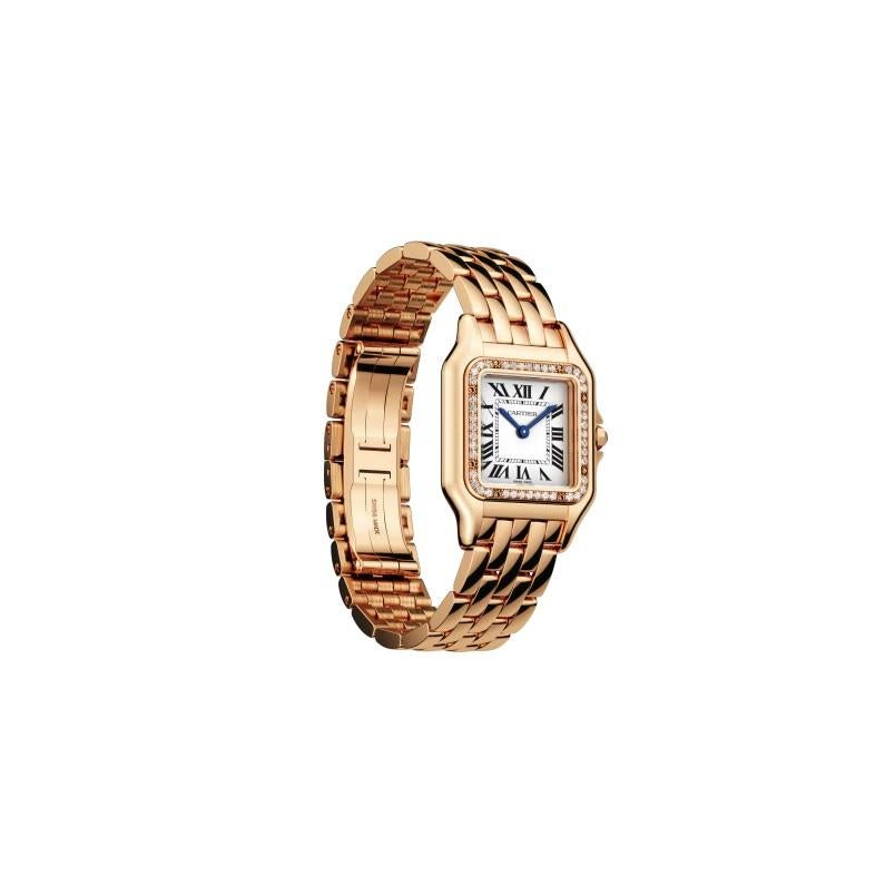 Cartier Panthère Quartz Medium Model Rose Gold and Diamond Watch WJPN0009 In New Condition In Wilmington, DE