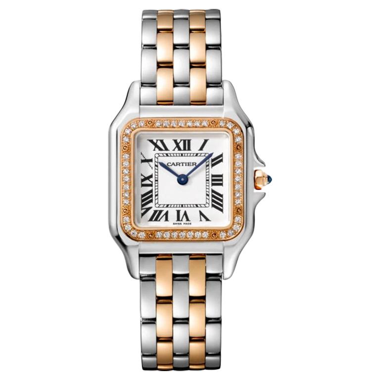 Cartier Panthère Quartz Medium Model Rose Gold, Steel and Diamond Watch W3PN0007