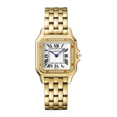 Cartier Panthère Quartz mittleres Modell Gelbgold und Diamant Uhr WJPN0016