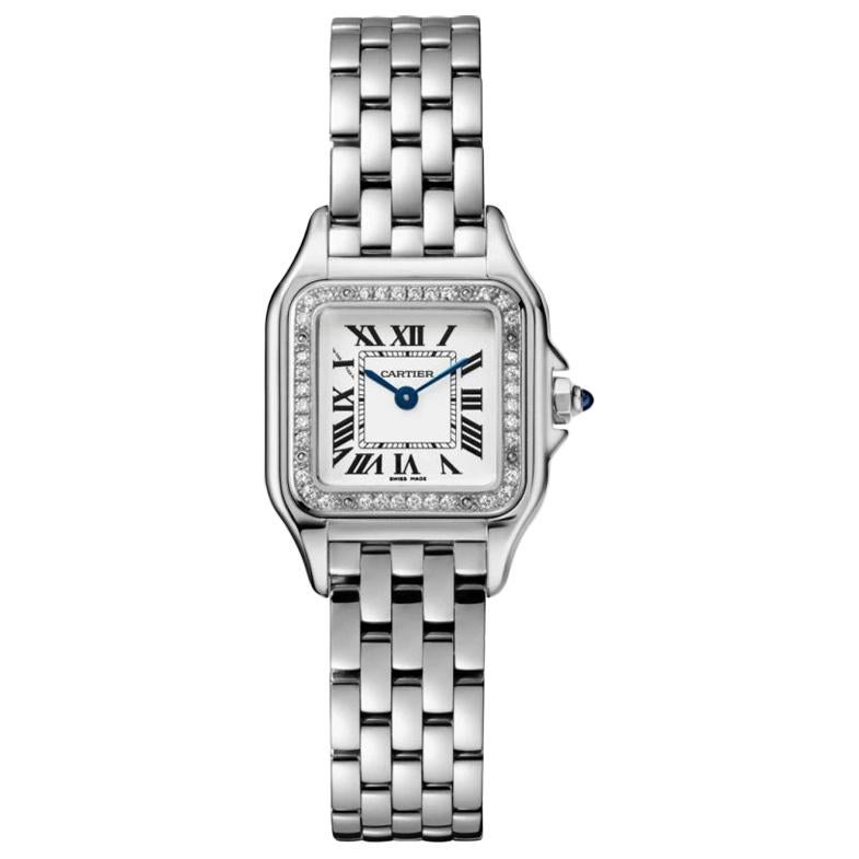 Reloj Cartier Panthère Movimiento de Cuarzo Modelo Pequeño Diamante y Acero W4PN0007 en venta