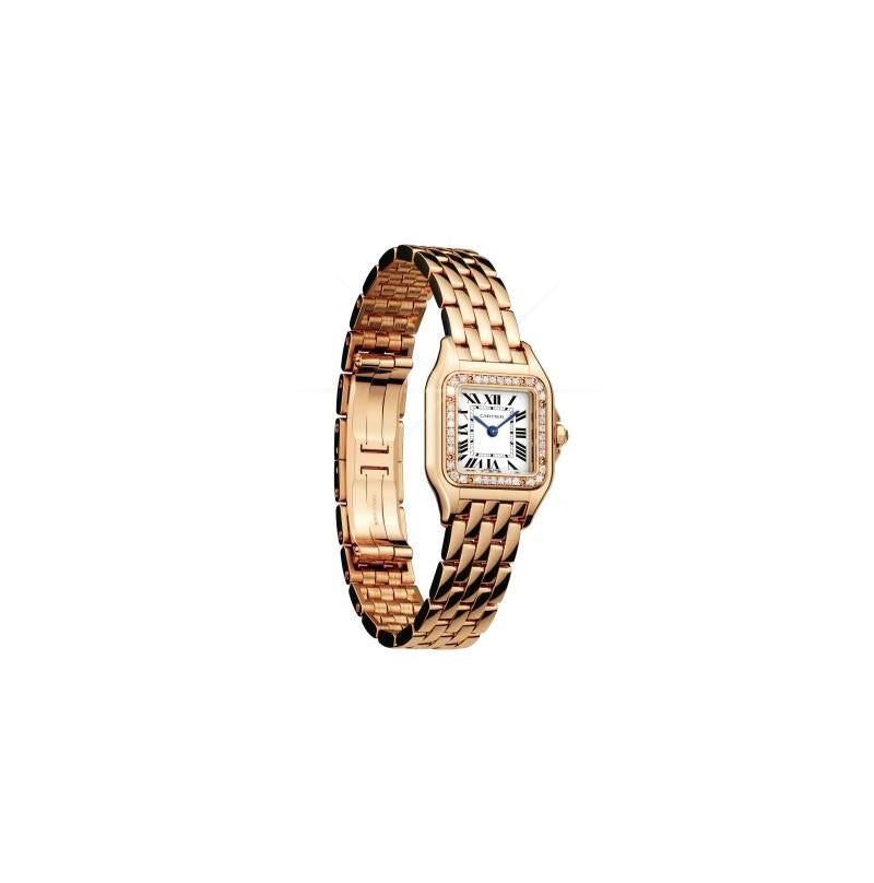 Cartier Panthère Quartz Small Model Rose Gold and Diamonds Watch WJPN0008 In New Condition In Wilmington, DE