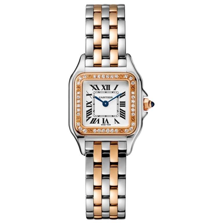 Cartier Panthère Quartz Small Model Rose Gold, Steel and Diamond Watch W3PN0006