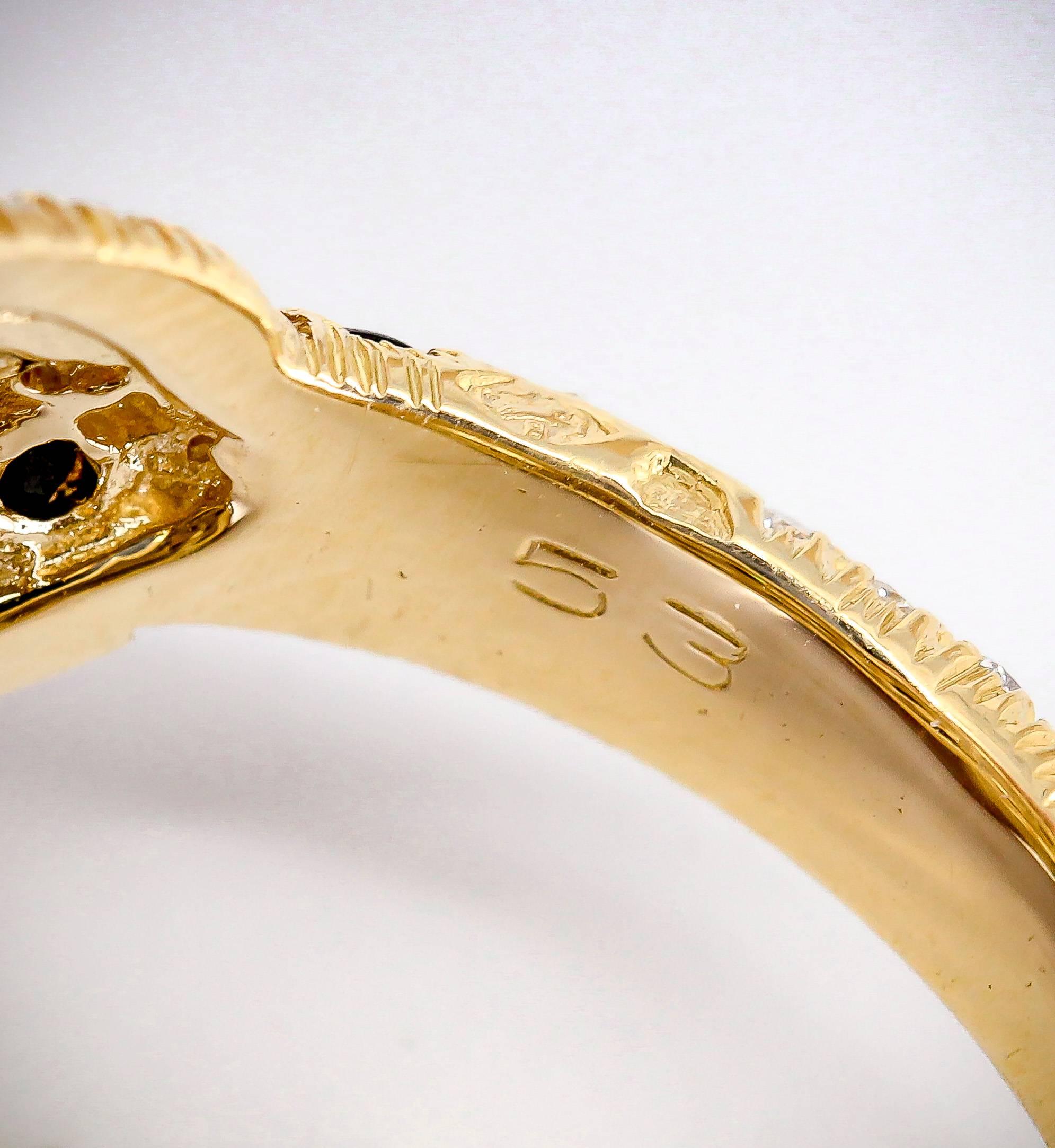 Cartier Panthere Rare Diamond Emerald, Onyx and Gold Ring 1