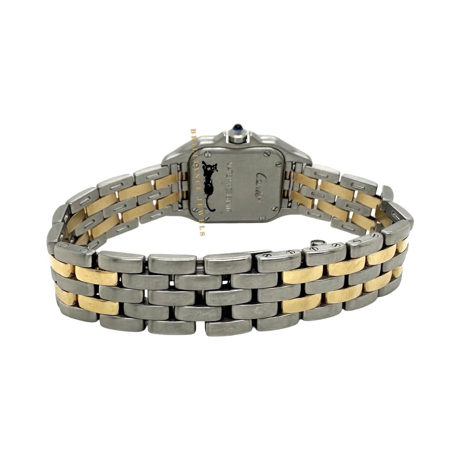 La Panthère a été conçue dans les années 1980, la Panthère de Cartier tire son nom du bracelet à cinq maillons. Son design extrêmement flexible fait référence aux mouvements fluides de l'animal héraldique de Cartier, que l'on retrouve souvent dans