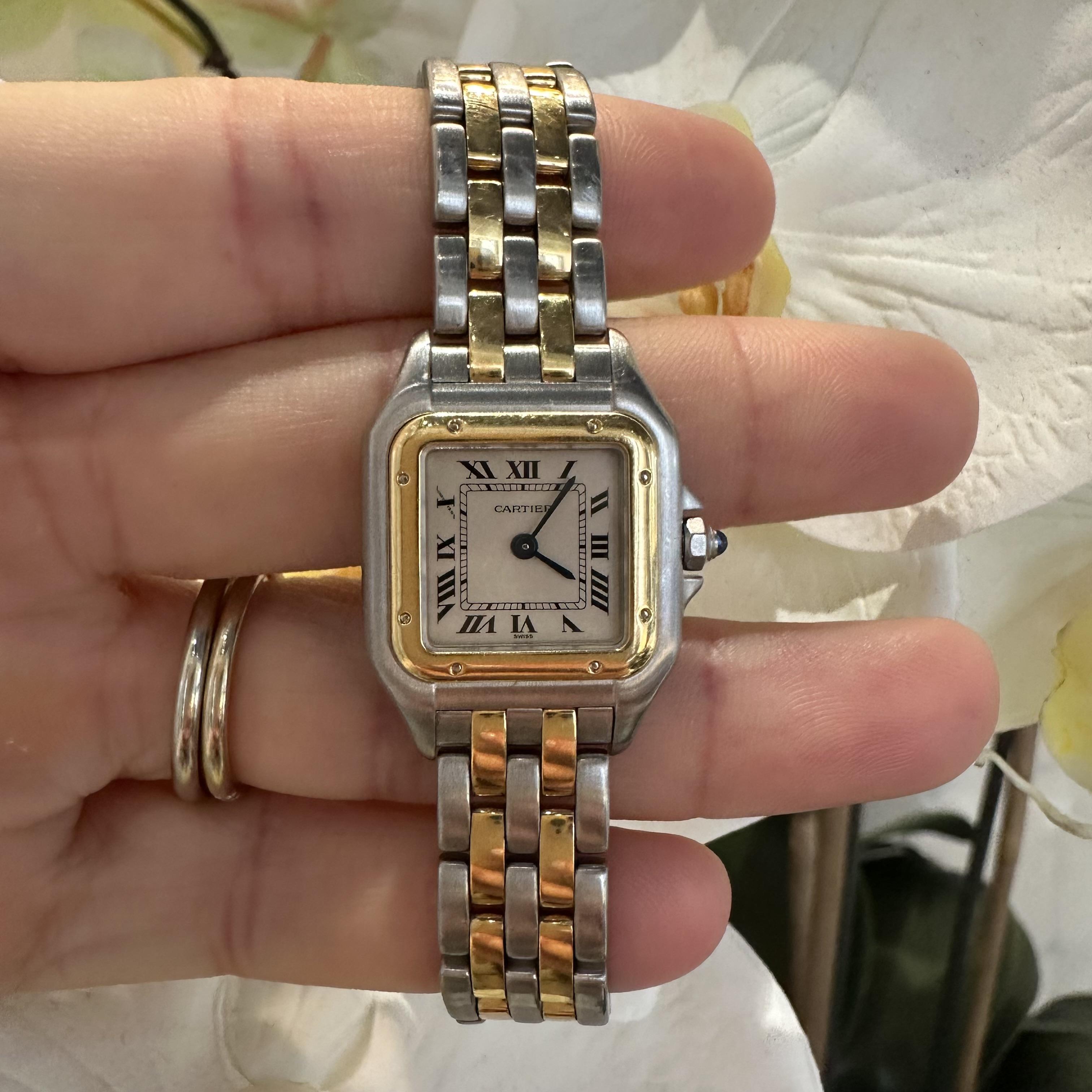 Cartier Panthère Réf. 1120 Montre en or bicolore 18 carats/SS, 22 mm Bon état à Miami, FL