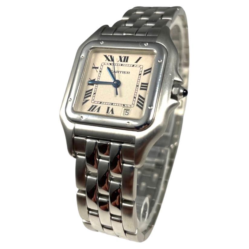 Cartier Panthere Ref. 1310 Stainless Steel Roman Numerals Champagne Dial