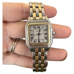 Cartier Panthere Ref. 187949 Mid Size Two Tone 18k Gold / Steel Watch (Y-235)
