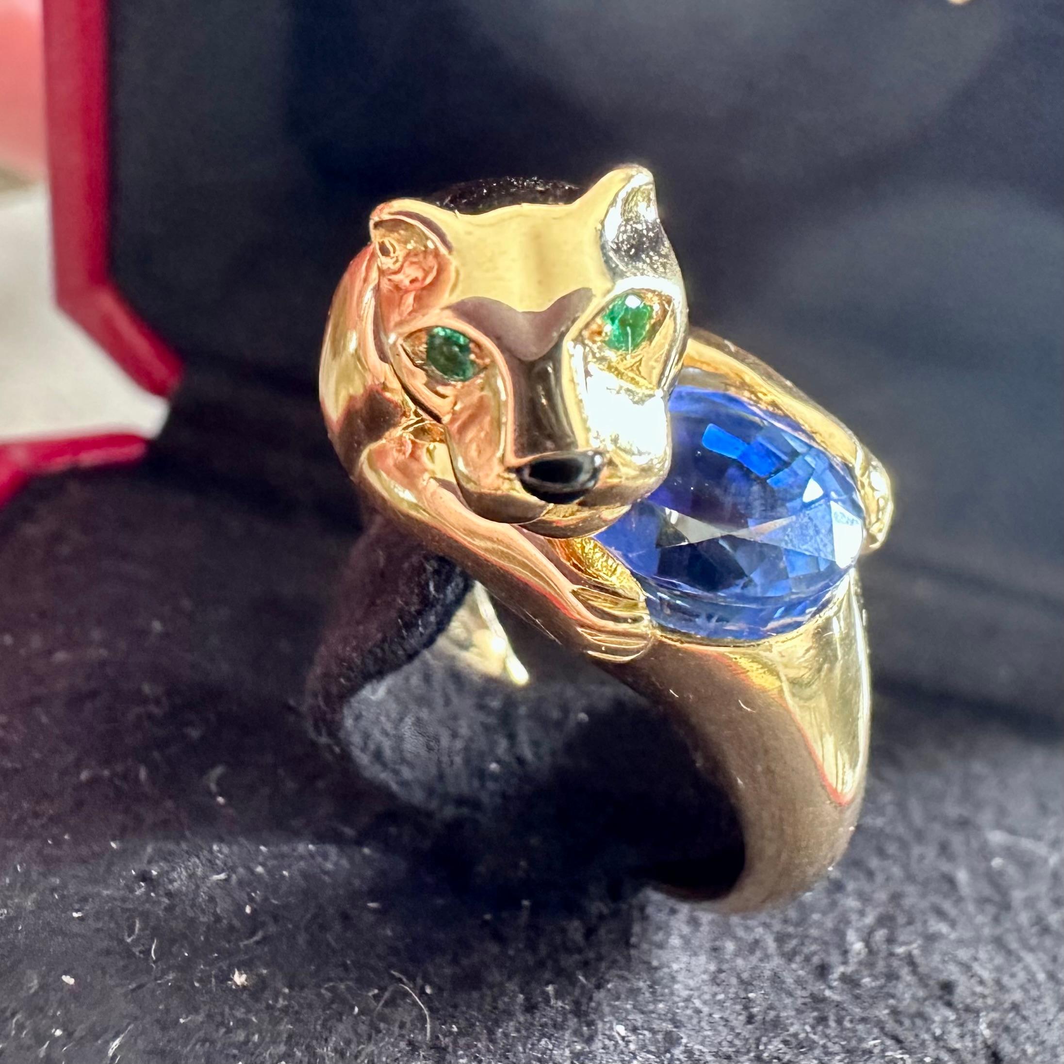 Oval Cut Cartier Panthere Ring For Sale