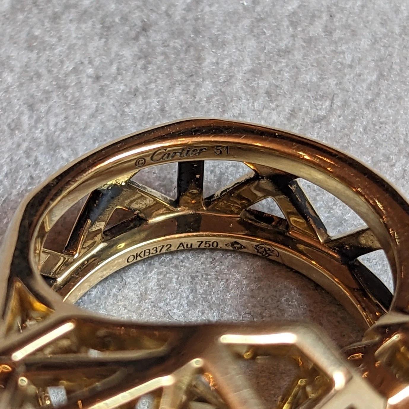 Anello Cartier Panthere in oro giallo 18k misura 51 (5,75) in vendita 8