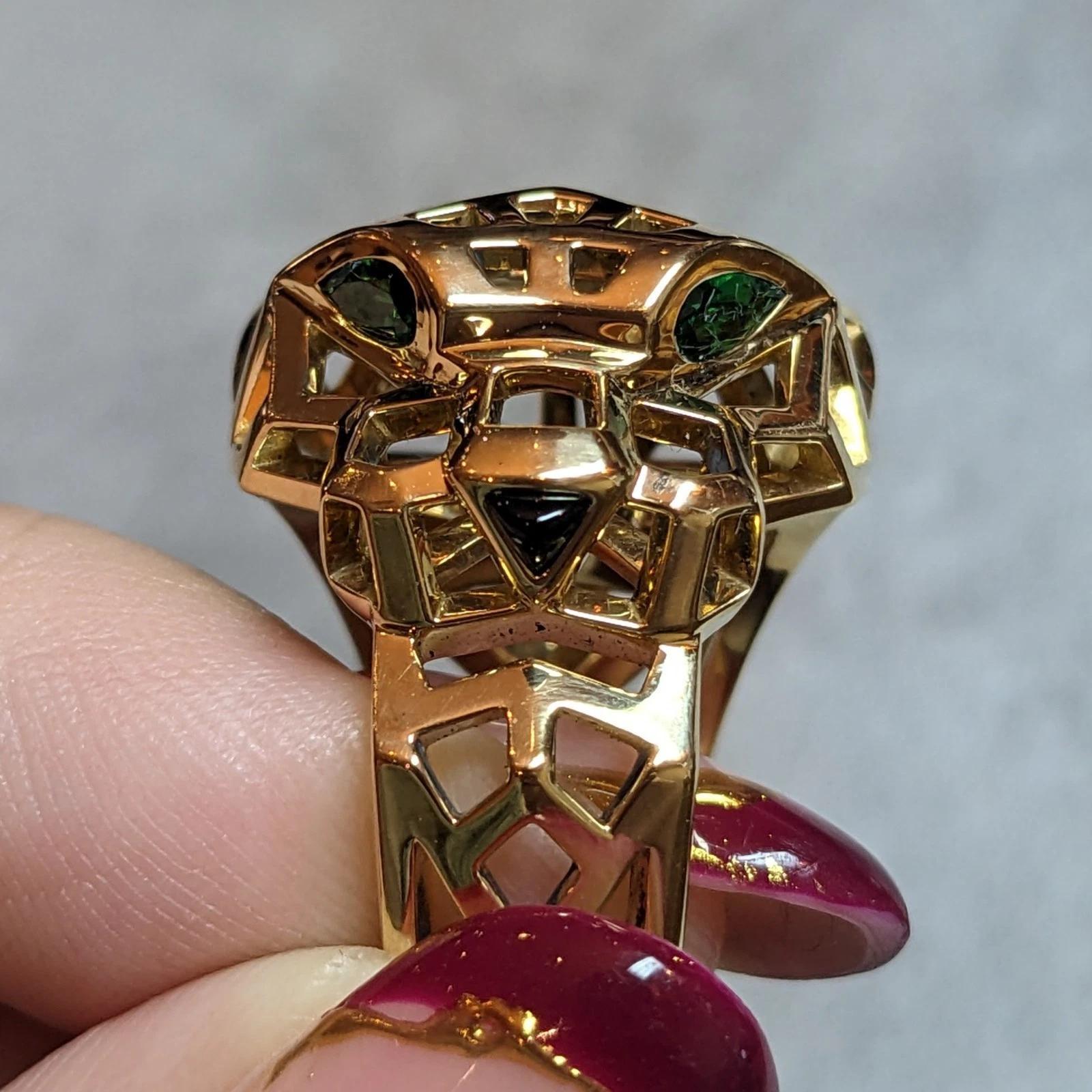 Anello Cartier Panthere in oro giallo 18k misura 51 (5,75) In condizioni ottime in vendita a La Jolla, CA