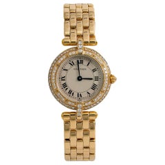 Cartier Panthere Round 8057916 Women's Quartz Watch Factory Diamond 18K Gold