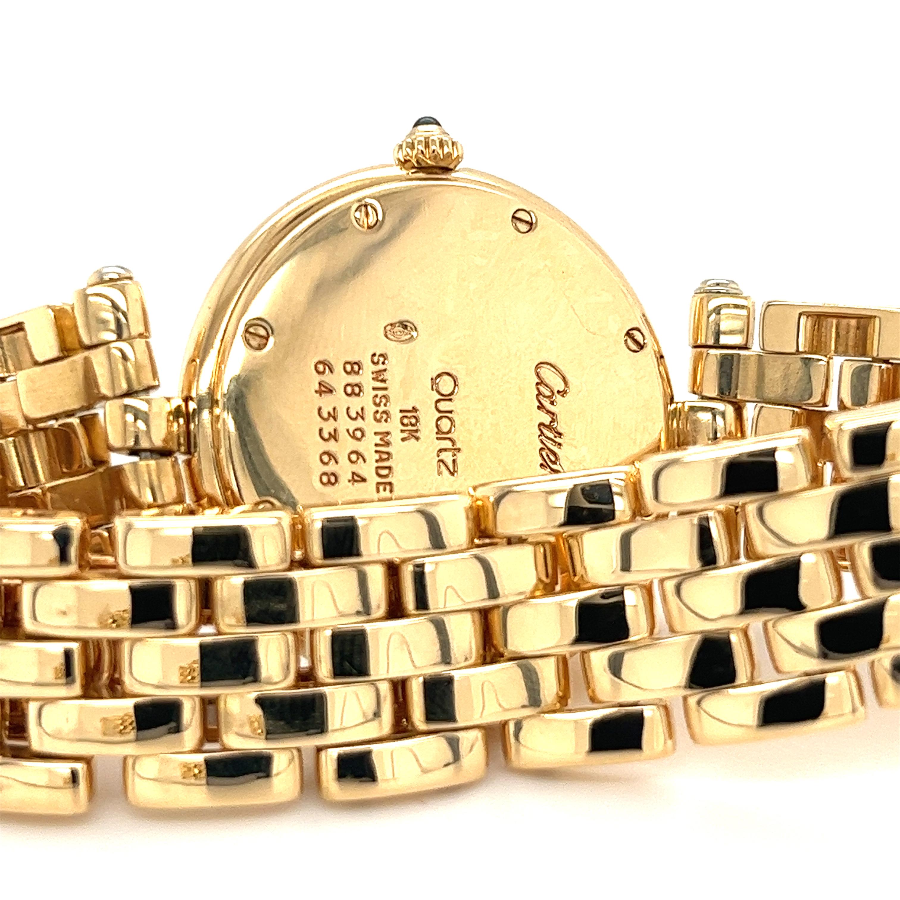 Cartier Panthere Round Vendome 30mm Ladies Quartz 18K Gold Watch  Ref. 883964 In Excellent Condition In Miami, FL