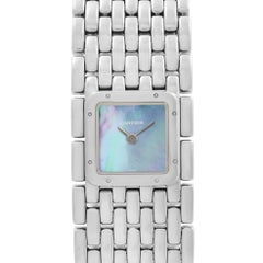 Cartier Panthere Ruban Steel Blue MOP Dial Quartz Ladies Watch W61002T9