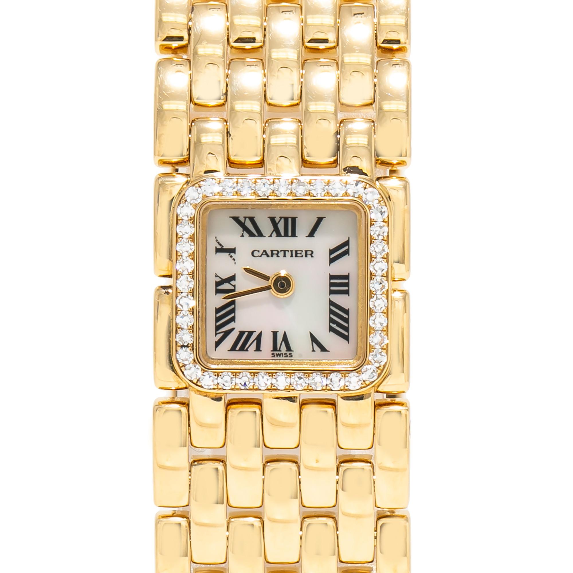 Contemporary Cartier Panthere Ruban 2421, Mother of Pearl Dial, Certified