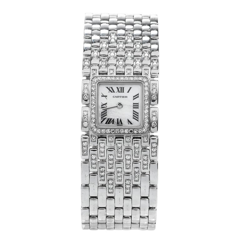 A statement of luxury and brilliance. This exquisite Cartier Panthere Ruban Diamond 18K Gold Designer Watch is an excellent example of a timeless design weighing approximately 129.4 grams with a polished finish.
Expertly crafted in solid heavy 18K