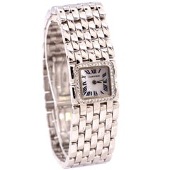 Cartier Panthere Ruban Quartz Watch White Gold with Diamond Bezel and Mother