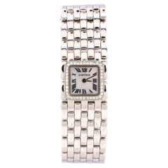 Cartier Panthere Ruban Quartz Watch White Gold with Diamond Bezel and Mother