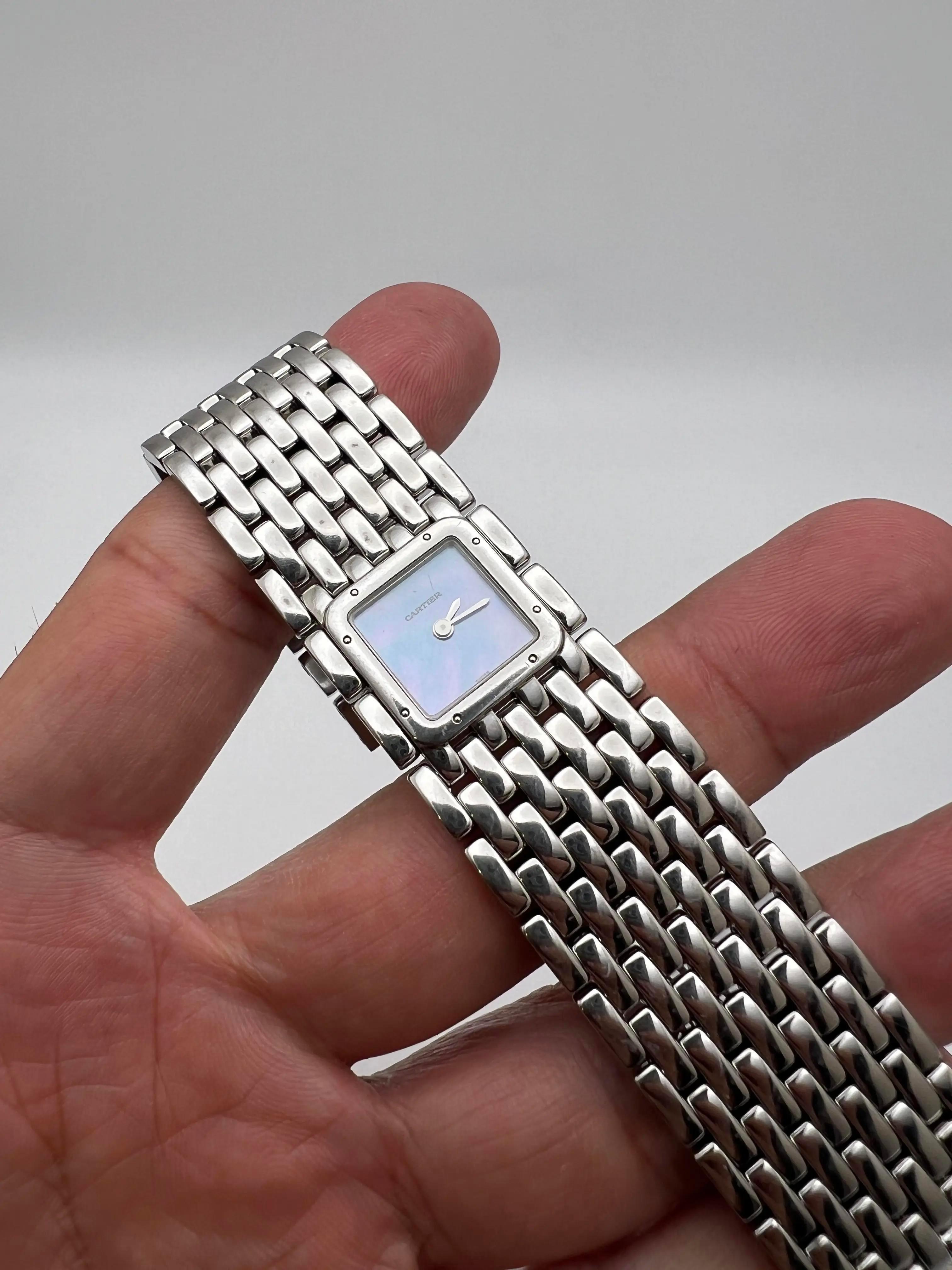 Cartier Panthère Ruban W61002T9 Blue Mother Of Pearl Dial Ladies Watch For Sale 4