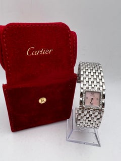 Cartier Panthere Ruban W61003T9 Pink Mother Of Pearl Dial Diamond Bezel