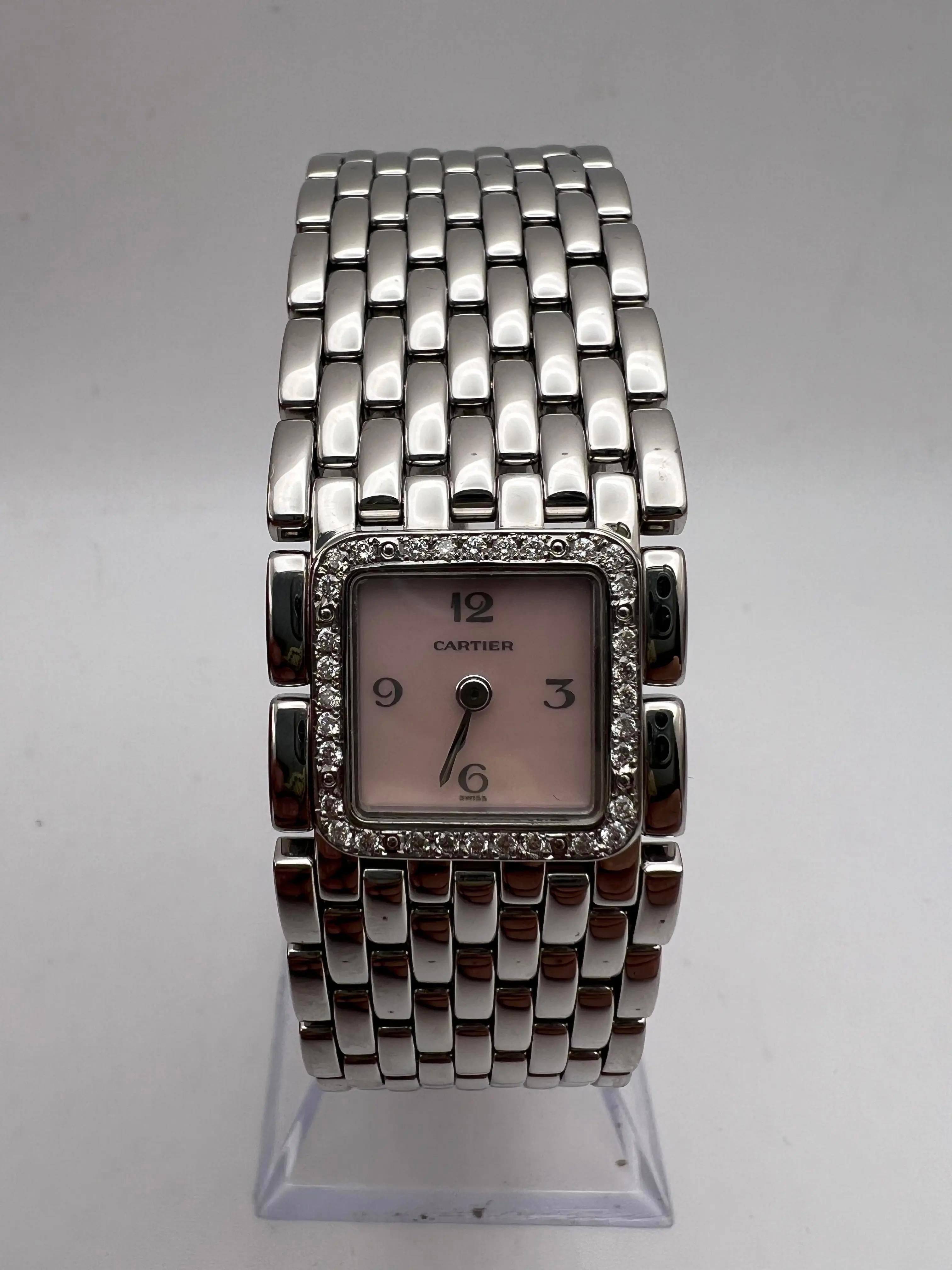 Cartier Panthere Ruban W61003T9 Pink Mother Of Pearl Dial Diamond Bezel