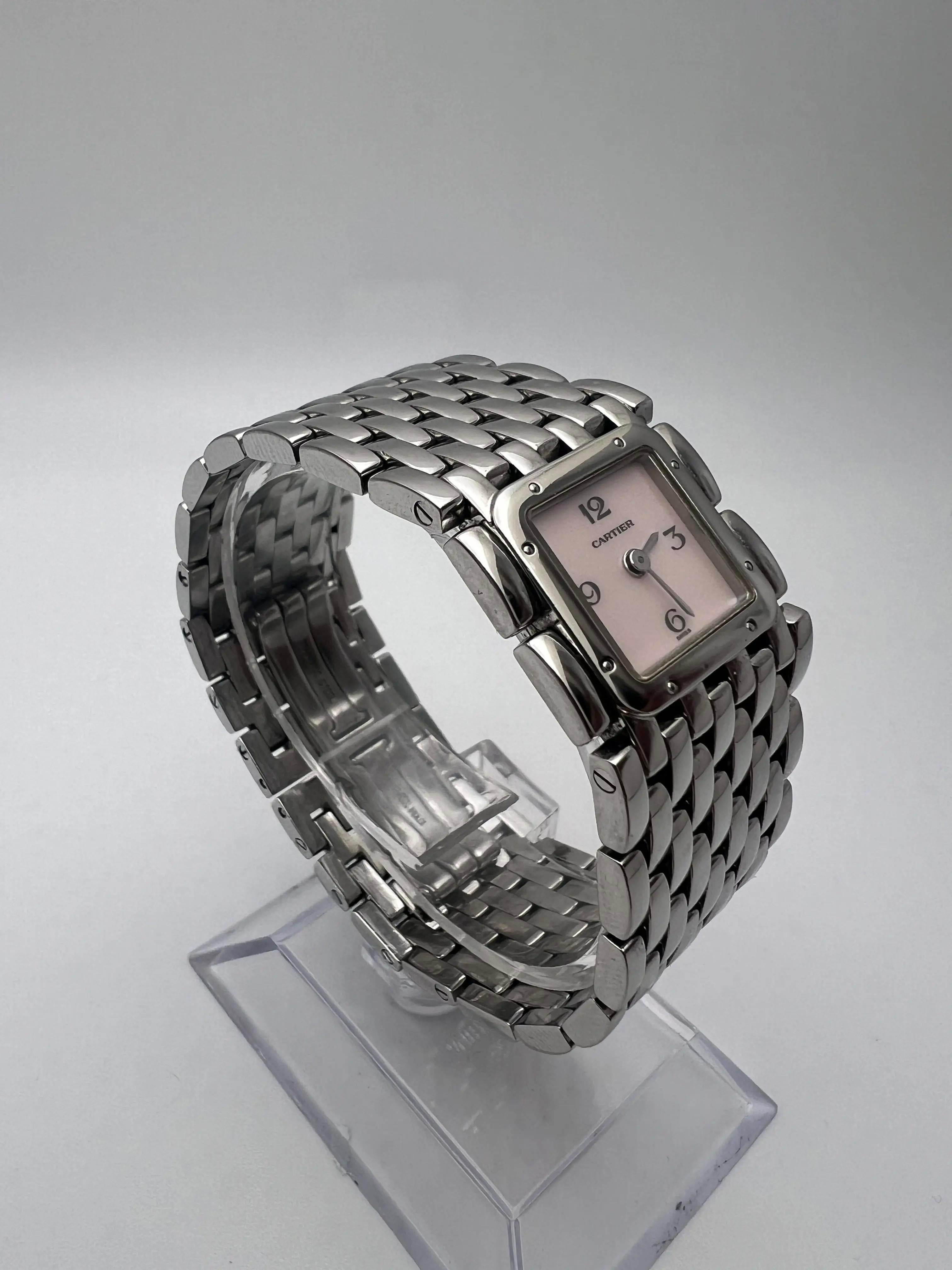 De las mujeres Cartier Panthère Ruban W61003T9 Pink Mother of Pearl Dial en venta