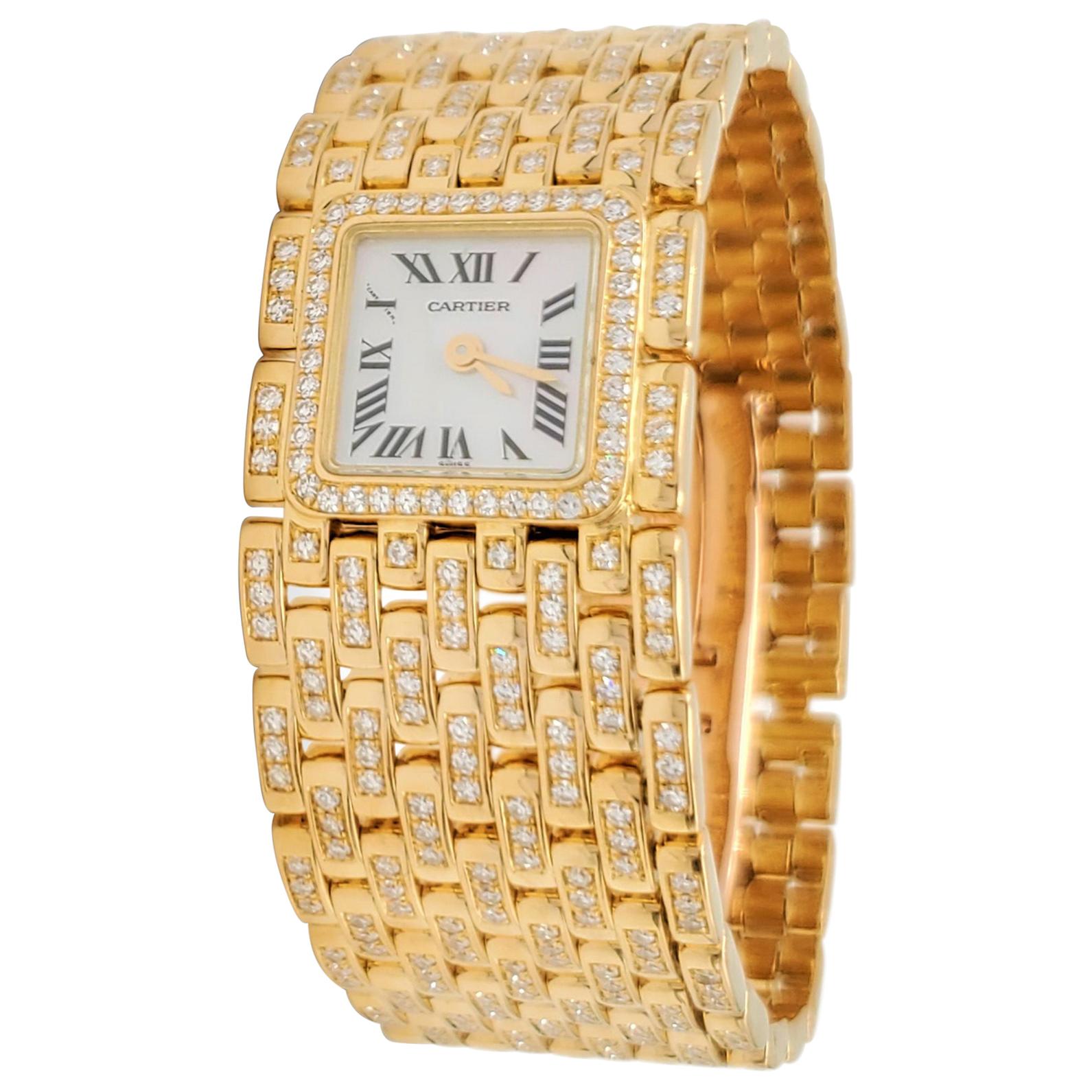 Cartier Panthere Ruban Yellow Gold and Diamond Watch