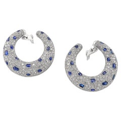 Pendientes de zafiro y diamantes "Panthère" de Cartier, hacia 1980