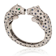 CARTIER Panthere Sapphire, Onyx, Emerald and Diamond Bangle