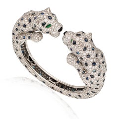 CARTIER Panthere Sapphire, Onyx, Emerald and Diamond Bangle