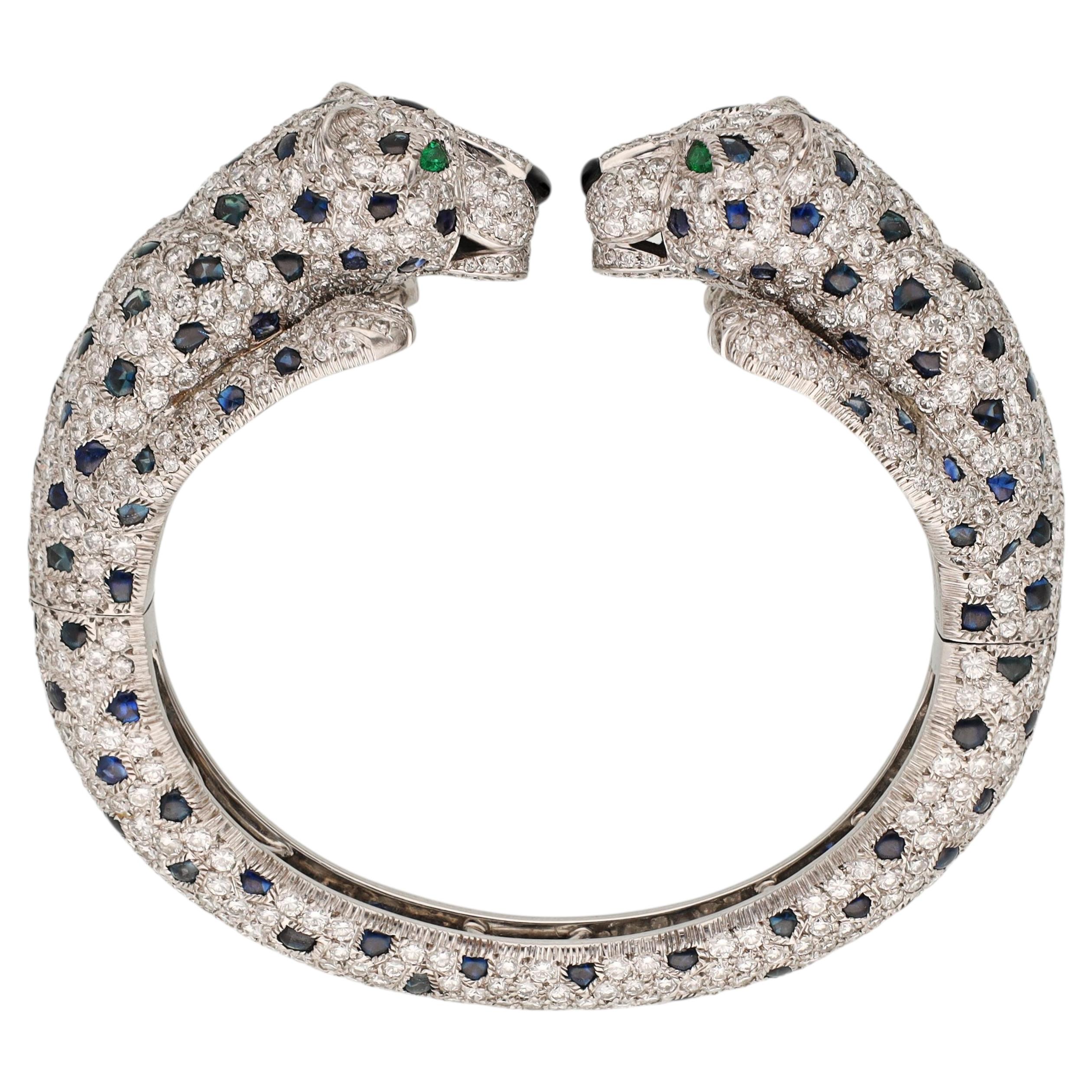 CARTIER Brazalete Panthere Zafiro, Ónix, Esmeralda y Diamante