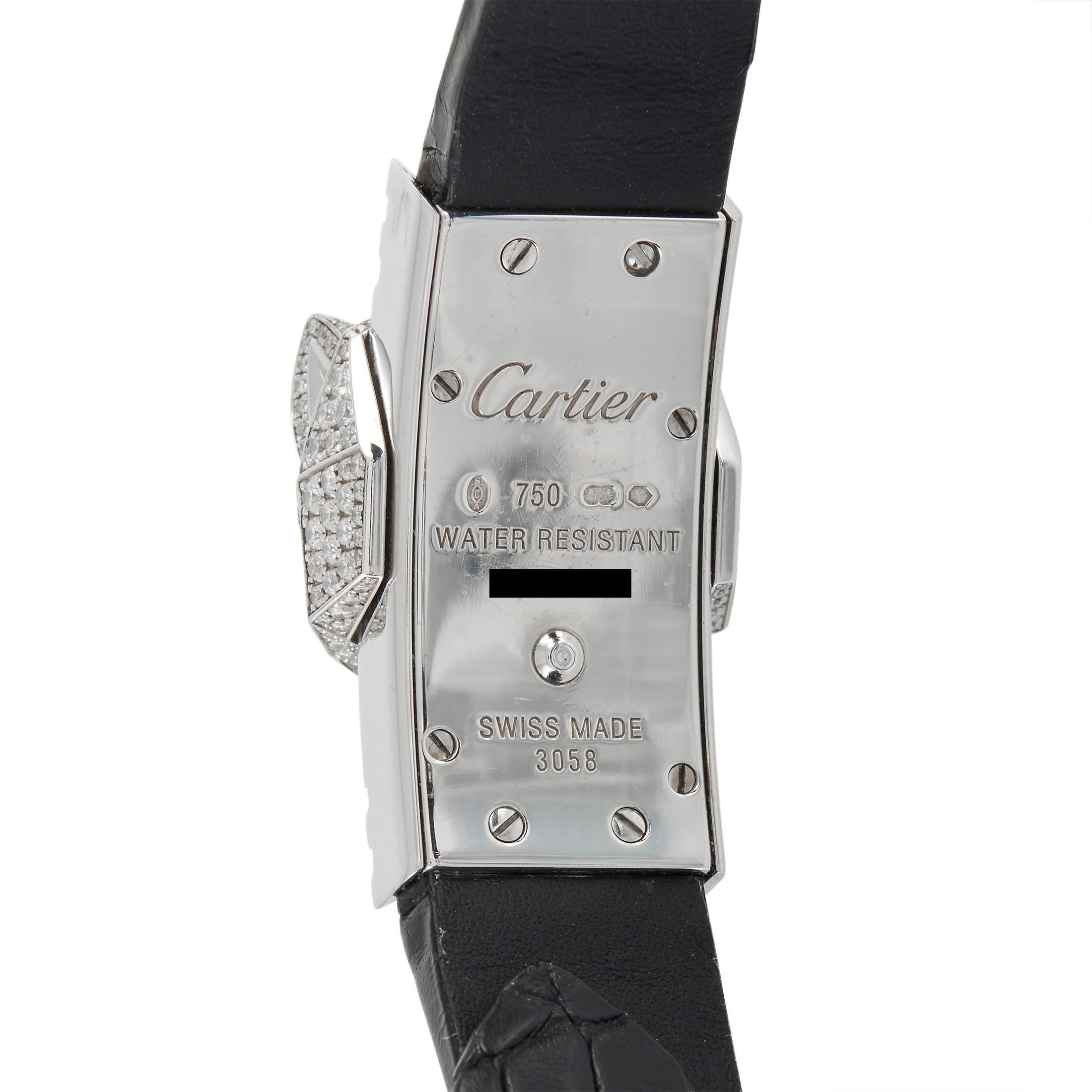  Cartier Montre-bracelet Panthère Secrete de Cartier pour femme 3058 en or blanc et diamants Pour femmes 