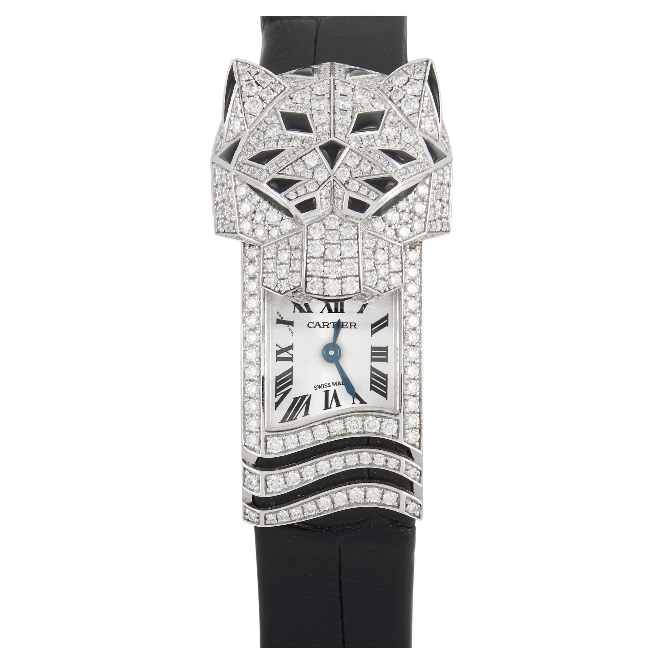 Cartier Panthere Secrete de Cartier Diamond White Gold Ladies Wristwatch 3058