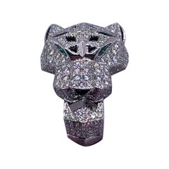 Cartier Panthère series, high-quality gemstone full-crystal leopard ring