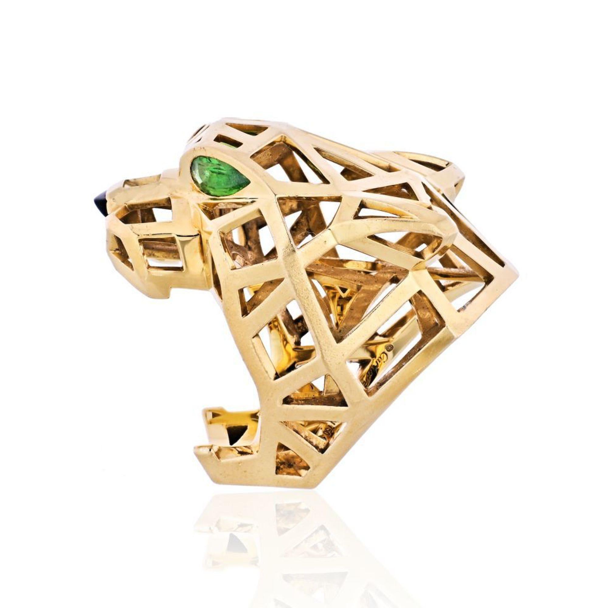 Women's Cartier Panthere Skeleton Ring 18K Yellow Gold Size 50 US 5.25 For Sale